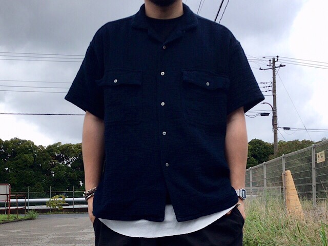 定期販売PorterClassic サシコSTRETCH KEROUAC SHIRT黒 トップス