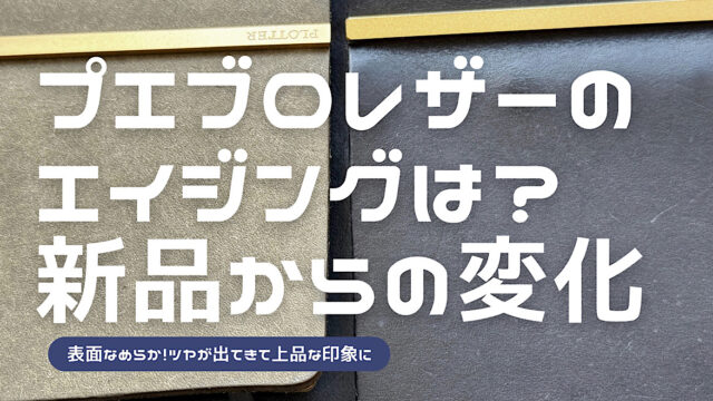 プロッタープエブロレザーバインダーの経年変化を紹介した記事のアイキャッチ