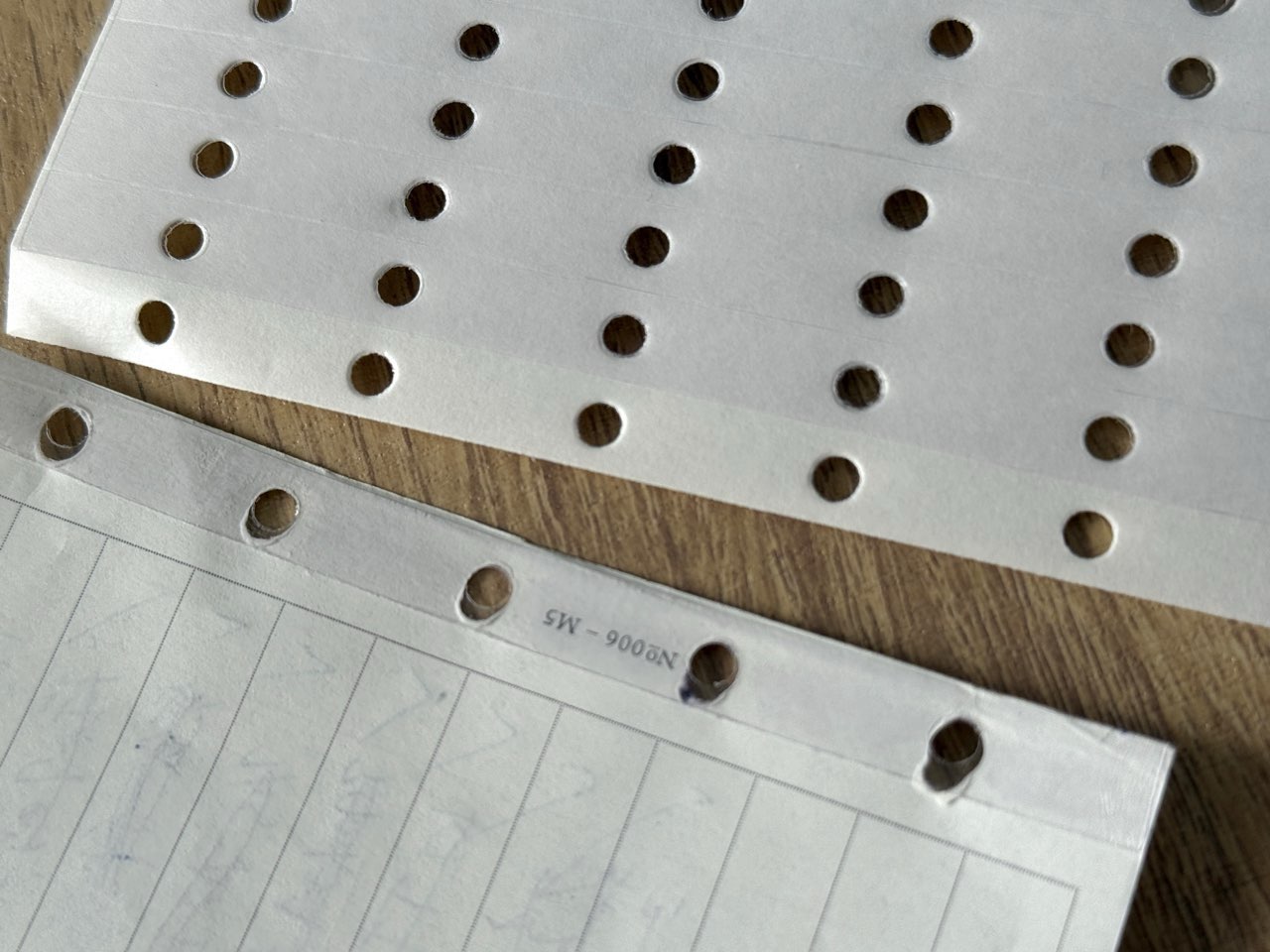 補強シールを貼ったメモリフィル