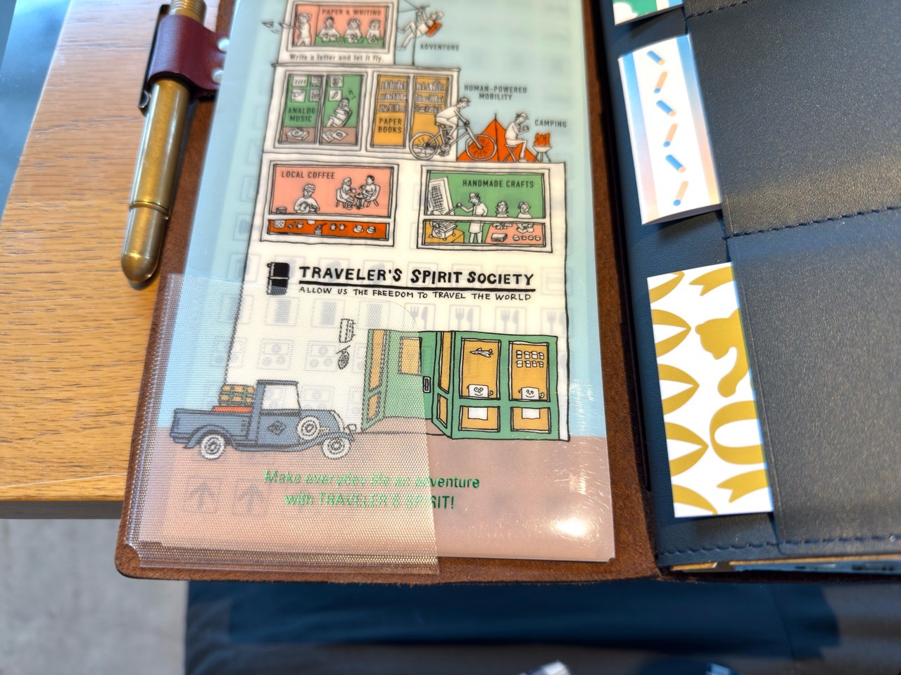 トラベラーズノートレギュラーサイズに取り付けたポケットシール