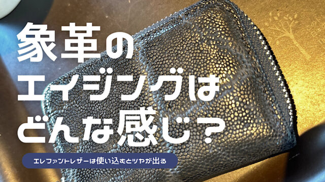 象革のエイジングを解説した記事のアイキャッチ