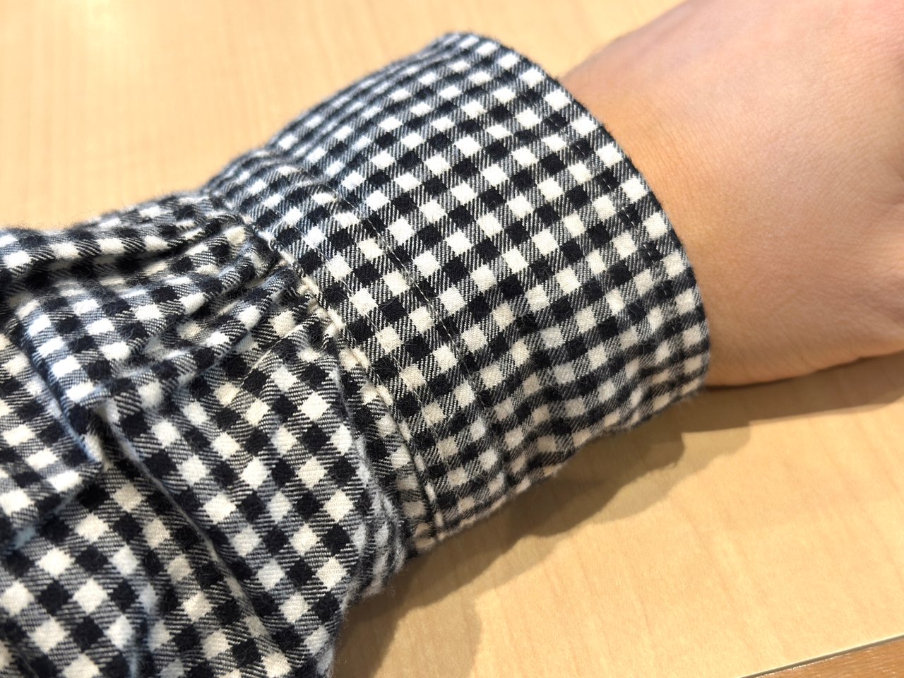 細かいピッチの縫製