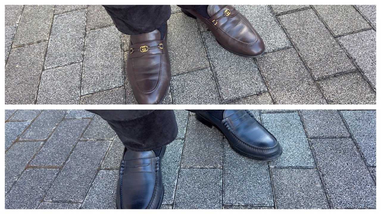 グッチのローファーとリーガルトーキョーのローファー