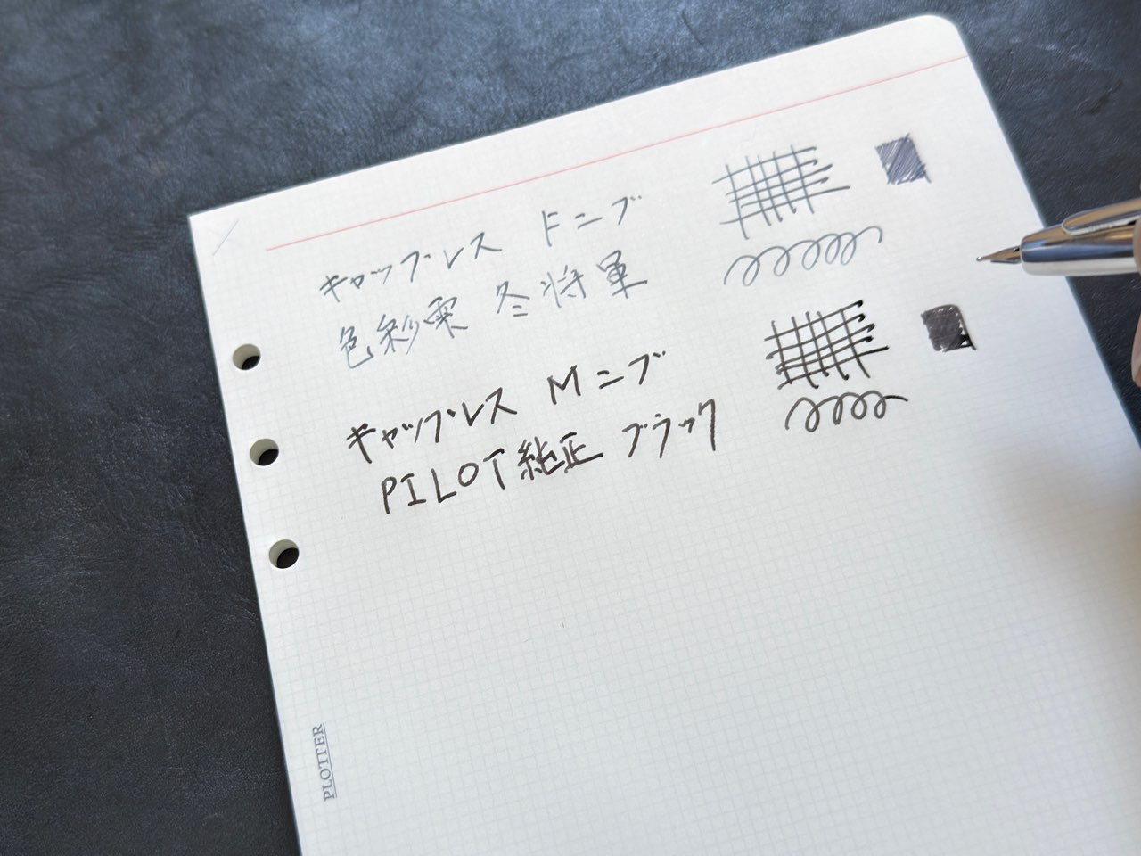 キャップレスのMニブで書いた文字