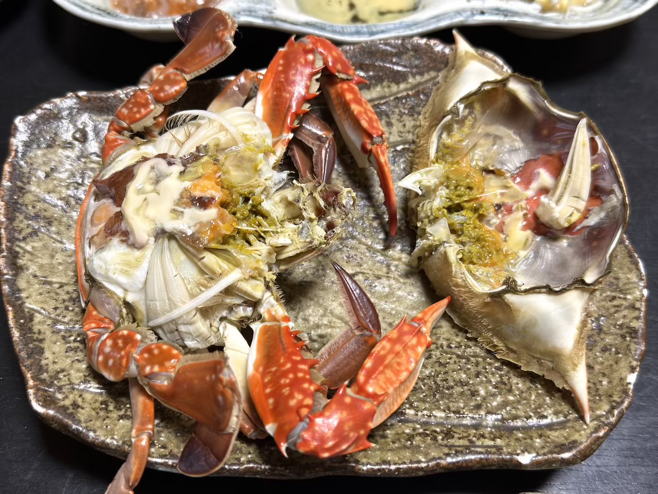 殻を外したワタリガニ