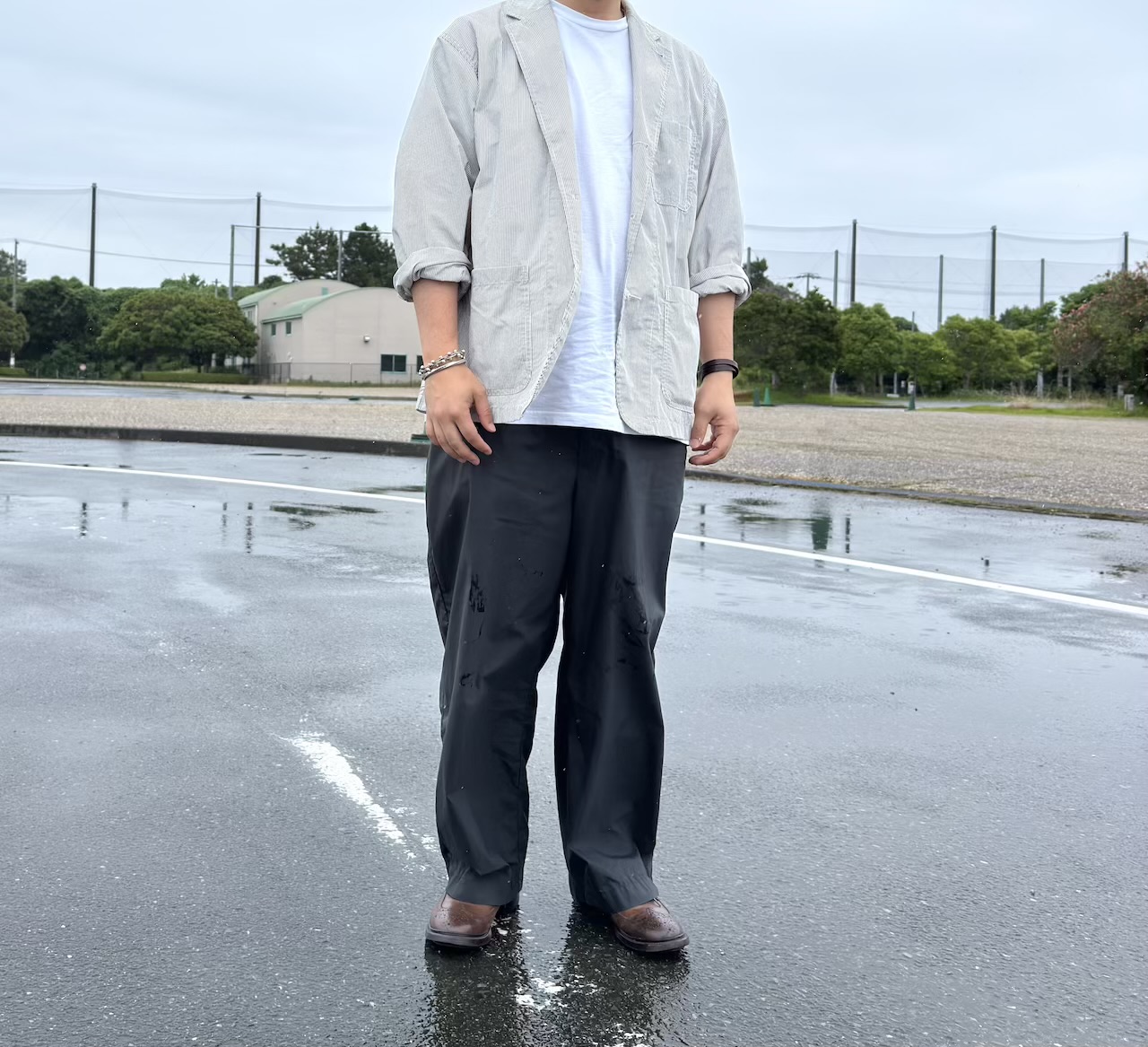 ロールアップしたコードレーンジャケット