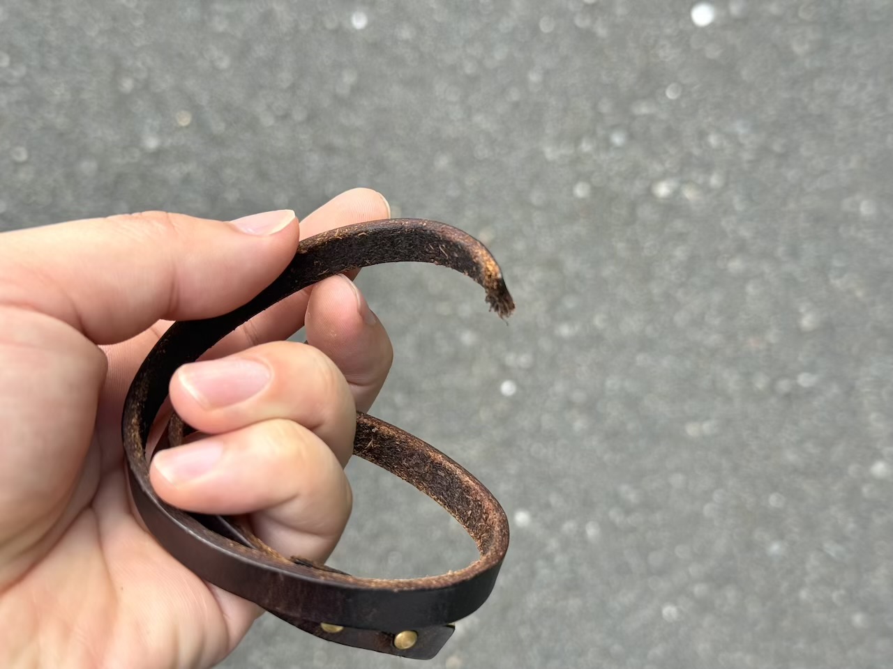 切断されて飛び出た革繊維