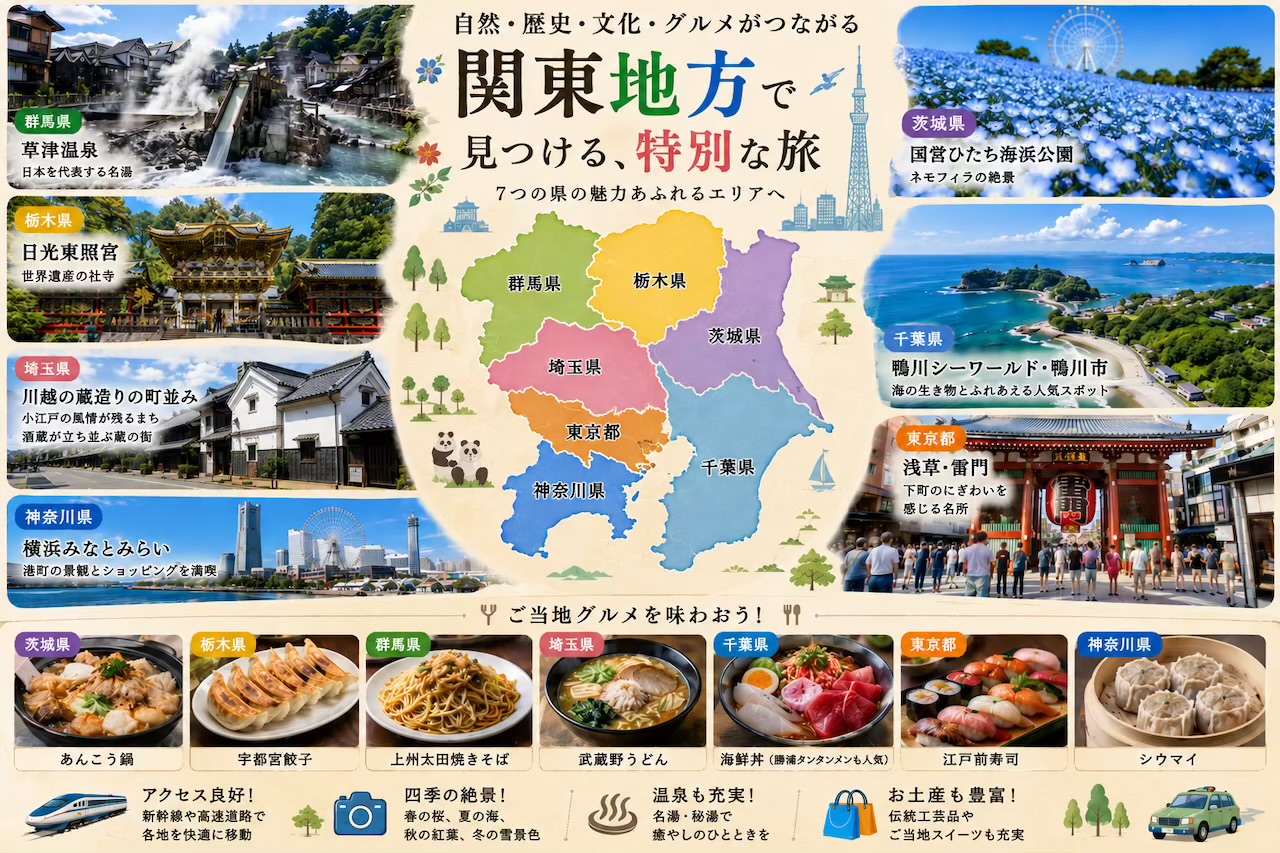 関東地方のおすすめ観光スポットとグルメ